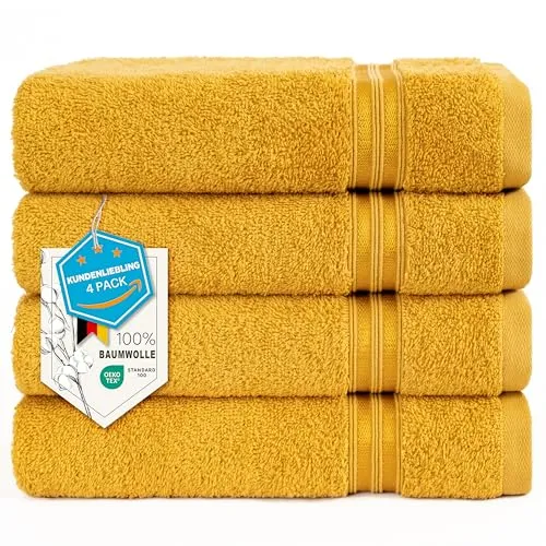 Hammetex 4er Badetuch Set in gelb von Hammetex