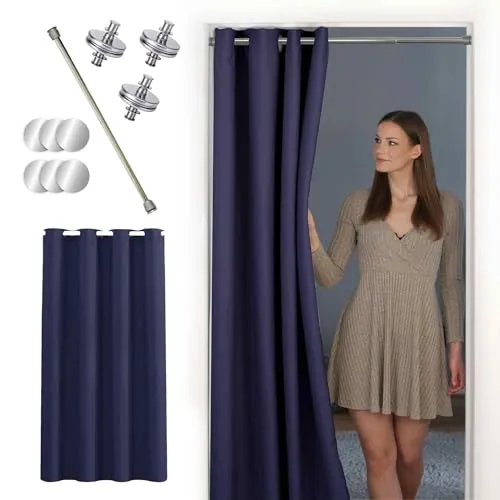 tinycurtains Thermo Türvorhang Dunkelblau Ocean in blau von tinycurtains
