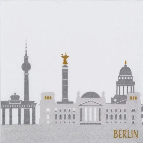 Cocktailserviette Stadtsilhouette Berlin in grau von Räder