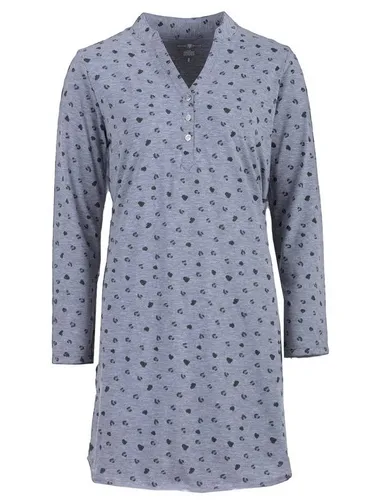 zeitlos Nachthemd Nachthemd Langarm - Leo Herz Stehkragen