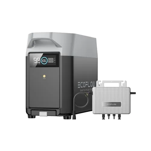 EcoFlow Delta Pro Zusatzakku, 3600 Wh, 0% VAT WLAN Stream Mikrowechselrichter 800W, LiFePO4-Batterie, erweiterbare Energie für Zuhause, Notfälle, Wohnmobil, Notstromversorgung