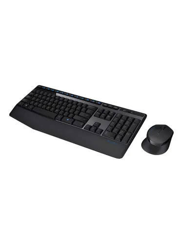 Logitech MK345 Kabelloses Set mit Tastatur in Standardgröße und komfortabler Maus für Rechtshänder, US QWERTY-Layout - Schwarz