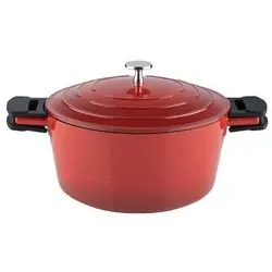 Kelomat Schmortopf Keramika Red Ø20 cm - Koch- & Suppentöpfe mit abgeflachtem Boden und kratzfester Oberfläche, ideal für Induktionsherde. Leicht zu reinigen und spülmaschinenfest für müheloses Kochen.