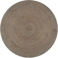 vidaXL Handgefertigter Kurzflor Juteteppich 150cm Grau - Teppich für Wohnzimmer und Flur, handgewebt aus strapazierfähiger Jute, einzigartig und pflegeleicht – verleiht deinem Raum eine natürliche Note.