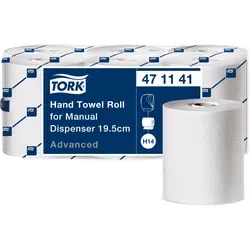 Tork Rollenhandtuch H14, 19,5 cm – 6 Rollen mit Lotusblüten-Prägung - Gewerbliche Papierhandtücher mit hoher Kapazität, ideal für stark frequentierte Waschräume. Reduziert Wartungsaufwand und spart Zeit.