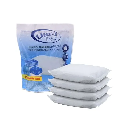 4x 450g Luftentfeuchter Nachfüllpack Ultra Fresh - Nachfüllbeutel für Raum Entfeuchter Nachfüllpack Raumtrockner Granulat Weiß