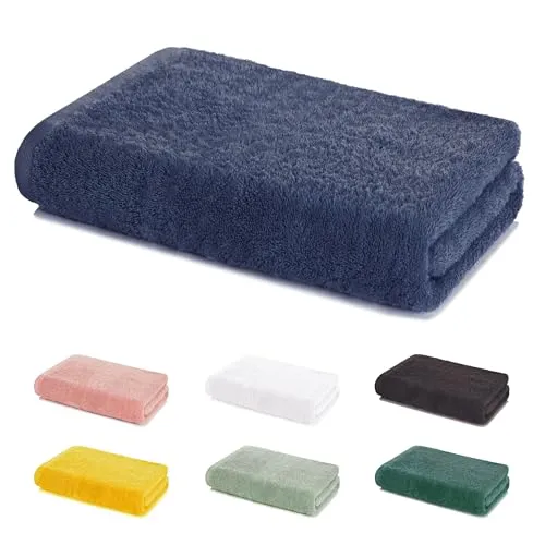 Lavea® Mexico Saunatuch Frottier aus 100% Baumwolle, Saunahandtuch für Damen und Herren, Walkfrottier 500 g/m², 60 °C, trocknergeeignet, Standard 100 by Oeko-TEX Zertifiziert, 80 x 200 cm, Navyblau