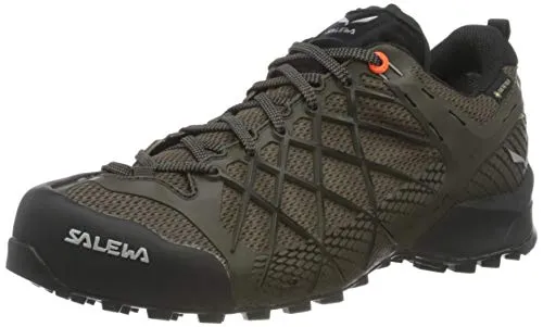 SALEWA Wildfire Gore-Tex Herren Zustiegsschuhe Schwarz 40,5 - Wanderschuhe mit wasserdichter GORE-TEX Membran und griffiger POMOCA Sohle für optimale Kletterperformance und schnellen Zustiegen. 3F System sorgt für perfekte Passform und Flexibilität.