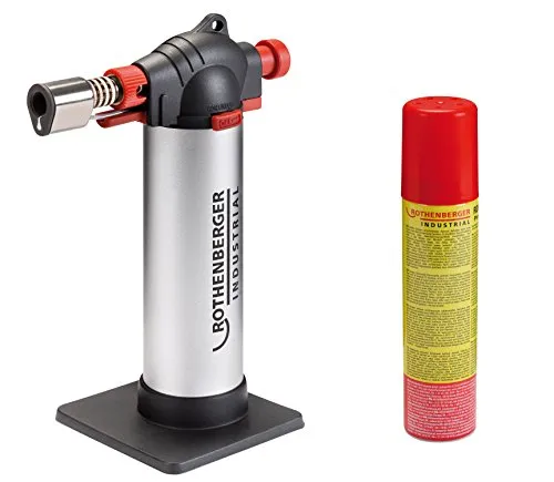 ROTHENBERGER Industrial - Crème Brûlée Gourmetbrennerset, inkl. 100 ml Nachfüllgas, sicher und vielseitig einsetzbar bis 450°C