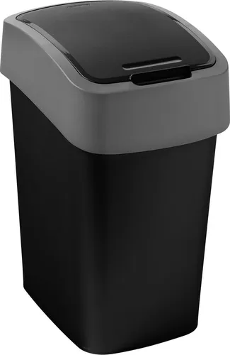 Korb Curver® PACIFIC FLIP BIN 9 Lit., 23.5x18.9x35 cm, schwarz/grau, für Abfall