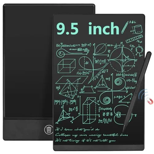 Czemo LCD-schreibtafel 9.5 Zoll, Mini LCD-Schreibtafeln Erwachsene, Tragbar Digitale Tafel Schreibtablett Zaubertafel für Büro, Memo, Notizbuch, Agenda, Skizzen, Einfarbig
