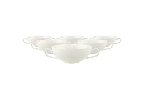 Villeroy & Boch Royal Suppen-Obertasse 200 ml 6er Set - Thermobehälter aus Premium Porcelain, spülmaschinenfest und mikrowellensicher – ideal für elegante Anlässe und gemütliche Mahlzeiten.