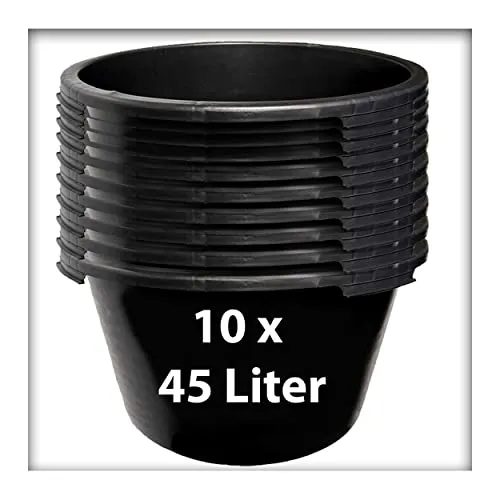 STK. 45 Liter Mörtelkübel Pflanzwanne Mörtelkasten Zementkübel Maurerkasten rund 10