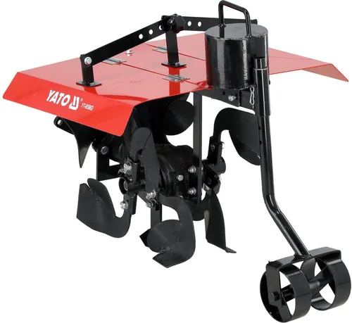 Yato Einachsschlepper Aktivpflug 40 cm für YT-85850 und YT-85851 - Professioneller Aktivpflug für einachsige Traktoren. Ideal für effektives Pflügen und Bodenlockerung mit 40 cm Arbeitsbreite. Robuste Bauweise aus Karbonstahl für Langlebigkeit und einfache Handhabung.