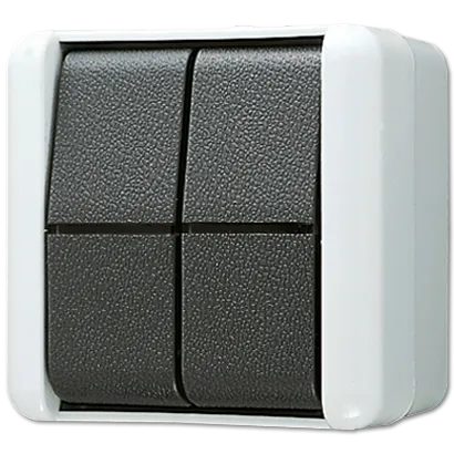 Jung 835W Doppel-Taster 2 Schliesser WG800 - Smart Home Schalter mit Federklemmen für starre Leiter bis 2,5 mm², beleuchtbar in AUS-Stellung – ideal für moderne Haussteuerungen