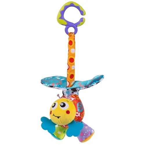 Playgro Kinderwagenanhänger Biene Wackel-Zappel, Ab 0 Monaten, Groovy Mover Bee, Mehrfarbig, 40204