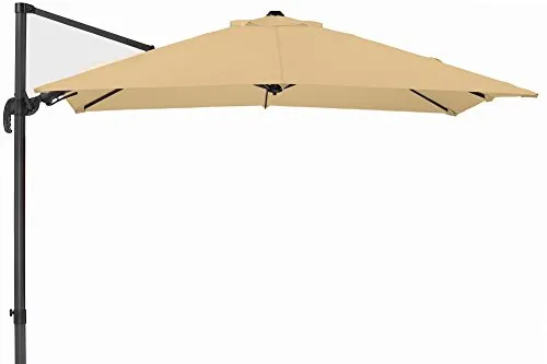 Sonnenschirm 'Rhodos eco' 270 x 270 cm - Hochwertiger Sonnenschirm mit Lichtschutzfaktor 50+, wasserabweisend und verrottungsfest. Ideal für Garten oder Terrasse, inklusive Plattenständer für optimale Stabilität.