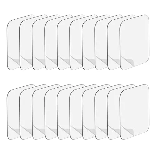 DALAETUS 20 Stück Klebepads Doppelseitig Extra Stark, Doppelseitiges Klebeband, Waschbare Klebepflaster, Transparent, Nano Gel, 6cm Quadrate, für DIY Basteln Zuhause Büro Wände Boden Türen Hängend