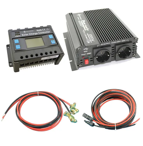 Solar Set 20A mit 1000W Wechselrichter und Laderegler