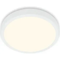 Briloner LED Deckenleuchte Runa Ø 38 cm - stilvolles Design für jeden Raum - Lampen, moderne LED-Deckenleuchte mit elegantem Metallrahmen in Weiß, ideal für eine energieeffiziente Beleuchtung und ein ansprechendes Wohnambiente.