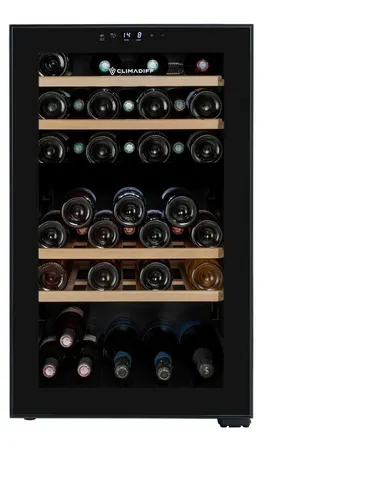 CLIMADIFF Weintemperierschrank CEPAGE52DZF, für 52 Standardflaschen á 0,75l,2 Temperaturzonen, LED Beleuchtung