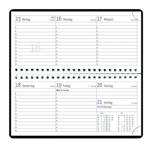 Tisch- und Taschenkalender Wire-O Tucson schwarz von Güss