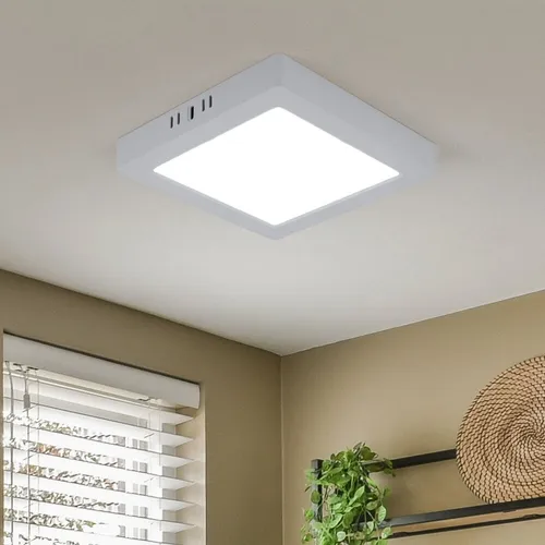 Aufbaupanel Deckenlampe Flurleuchte LED Wohnzimmerleuchte Quadrat weiß L 21,4 cm