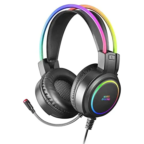 Mars Gaming MHRGB - Chroma RGB Flow Headset, professionelles Mikrofon und 3D-Sound für ein immersives Gaming-Erlebnis