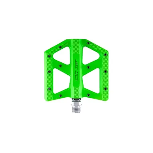 Azonic Kamikaze RL Pedal neon green - Fahrradpedale aus Aluminium mit CNC-gefräster Chromoly-Achse für hohe Festigkeit. 24 austauschbare Pins pro Pedal sorgen für individuellen Grip und perfekten Halt.
