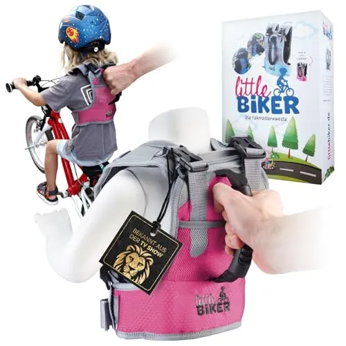 Little Biker Fahrradlernweste | Fahrradlernweste Kinder mit Griff | Die bessere Alternative zu Stützrädern | Natürliches Schulen des Gleichgewichts | Für Kinderfahrräder ohne Stützräder
