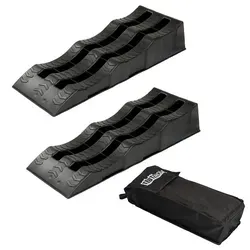 Auffahrkeil 3,5 T - 2er Set mit Tasche - Caravan-Zubehör: Robuste Auffahrkeile mit rutschfester Oberfläche, belastbar bis 3,5 Tonnen und drei Höhenvarianten für flexiblen Einsatz.