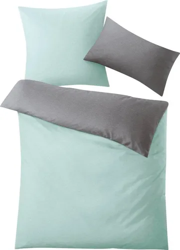 Kleine Wolke Gracia Bettwäsche, Baumwolle, Mint, 135x200 cm (80x80 cm) - Bettwäsche-Set in Mint mit wendbarem Design und praktischem Reißverschluss. Oeko Tex Standard 100, waschbar bis 60 Grad und trocknergeeignet - ideal für einen komfortablen Schlaf!