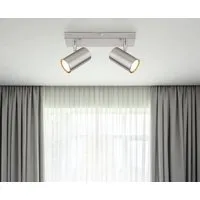 Globo Strahler Robby 2-flammig Nickel matt - Moderne 2-flammige Deckenlampe in Nickel, individuell gestaltbar durch GU10 Fassungen, ideal für stilvolle Wohnräume.
