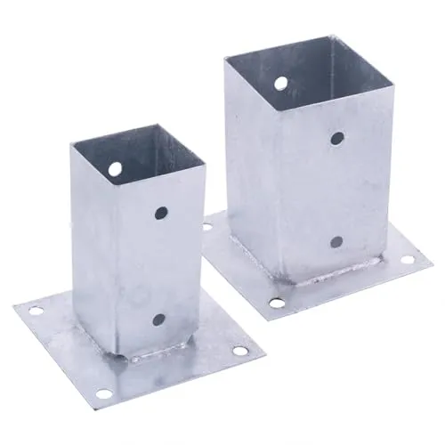 BOOMET Aufschraubhülse für Vierkantpfosten · 2 Stück 71x71mm - Hochwertige Aufschraubhülsen aus verzinktem Stahl für maximale Stabilität und Langlebigkeit. Ideal zur sicheren Befestigung von Holzpfosten und Zäunen - schnell und einfach montiert!