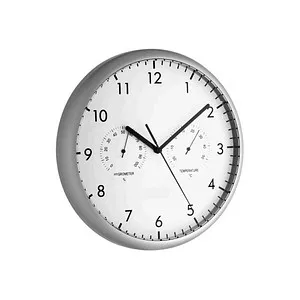 TFA Wanduhr 98.1072 weiß silber Kunststoff 4,5 x 26,5 cm