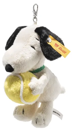 Steiff Anhänger Snoopy Tennis - 15cm - Original - Kleiner, süßer Snoopy Anhänger aus hochwertigem Material. Ideal als Accessoire oder Geschenk für Plüschliebhaber. Perfekt für die Sammlung oder zum Kuscheln.