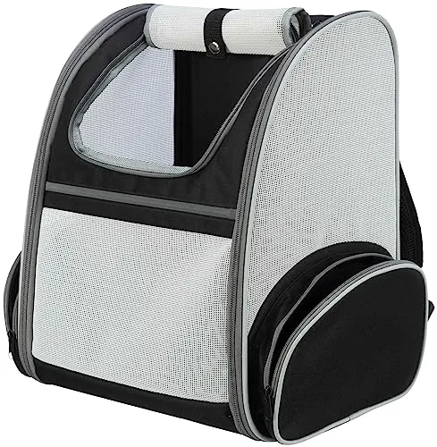 TRIXIE Rucksack Chloe - 39x43x27 cm, hellgrau schwarz, mit Taillengurt für optimale Gewichtsverteilung und hohen Tragekomfort