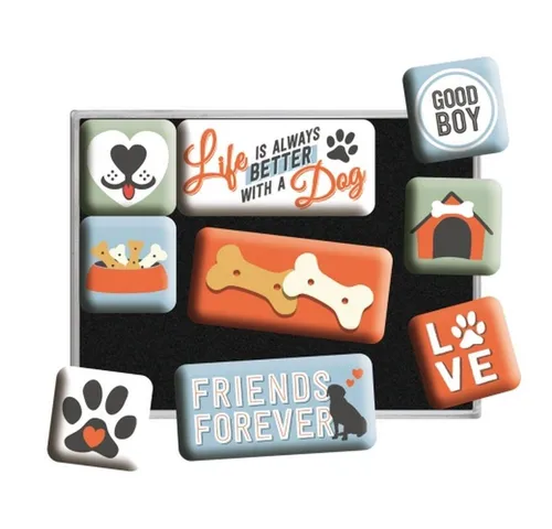 Nostalgic-Art Magnet 9tlg. Magnetset - PfotenSchild - Everything is better