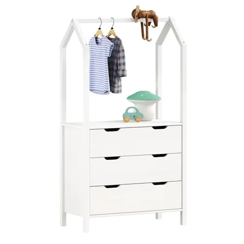 IDIMEX Kommode AMIRA - Kinderkleiderschrank in Weiß - Schubladenkommode mit 3 geräumigen Schubladen, ideal für das Kinderzimmer. Aus massivem Kiefernholz, lackiert für ansprechende Optik und Langlebigkeit.