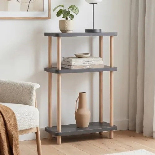 [en.casa] Standregal schmal Nampernu 62x40x18 cm – Anthrazitgrau
