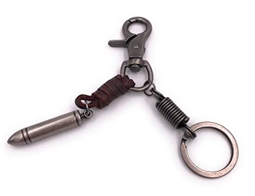 H-Customs Patrone Munition Antik Schlüsselanhänger besonderer Anhänger aus Metall Silber