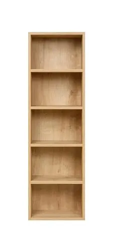 furni24 Bücherregal mit 5 Fächern, Holzregal, Würfelregal, Aufbewahrungsregal, Saphir Eiche, 40x24x132h