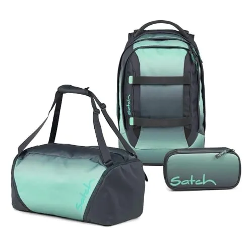 Satch Schulrucksack-Set PACK Gradient Mint 3-teilig in grau von satch