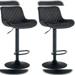 CLP 2er Set Barhocker Minosa - Höhenverstellbare Drehstühle - Barhocker: Hoher Komfort mit gepolsterter Sitzfläche und Rückenlehne, drehbar um 360 Grad. Ideal für Bar, Wohnzimmer oder Esszimmer, kombinierbar mit verschiedenen Einrichtungsstilen.