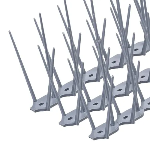 Konzept 11 - Vogelabwehr Spikes aus Kunststoff gegen Tauben, Katzen, Spatzen, Schwalben - Taubenabwehr für Balkon, Garten, Terasse - Vogelschreck 3-reihig, Set 6 STK.- Grau