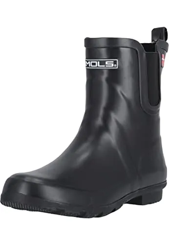 MOLS Silverwater W Gummistiefel - Wasserdicht in Schwarz, Größe 37 EU - Wanderschuhe in schwarz, aus hochwertigem Naturkautschuk, ideal für nasses Wetter und Outdoor-Aktivitäten. Mit knöchelhohem Design und profiliertem Gummi-Laufsohlenmaterial für optimalen Halt.
