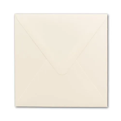 Briefumschläge Quadratisch 15 x 15 cm - Creme-Weiß - 25 Stück - Für ganz besondere Anlässe - 120 g/m² - Nassklebung