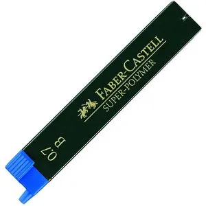 Faber-Castell Druckbleistiftminen 120701, B, Super-Polymer, 0.7mm, 12 Stück