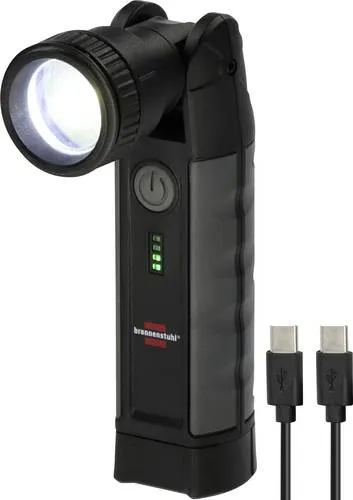 Brennenstuhl TL 1000 ACW LED Taschenlampe - 1000 lm, akkubetrieben - Taschenlampen mit IP54-Schutz, robust und vielseitig einsetzbar, ideal für Inspektionen, mit 3 Schaltstufen und stufenlosem Fokus.