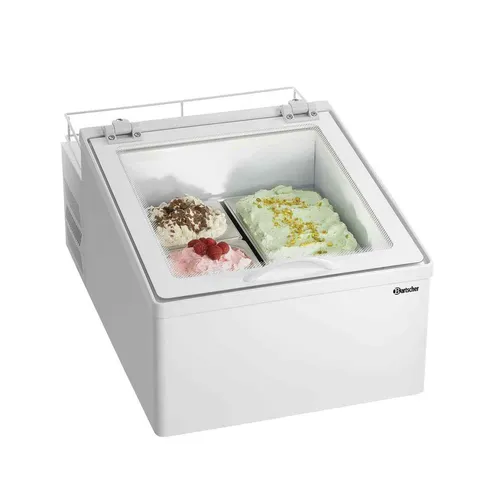 Bartscher Eisvitrine 2x5L-F - Kühlschränke mit einem Temperaturbereich von -10 °C bis -22 °C, ideal für die professionelle Präsentation und Lagerung von Eiscreme und gefrorenen Speisen.